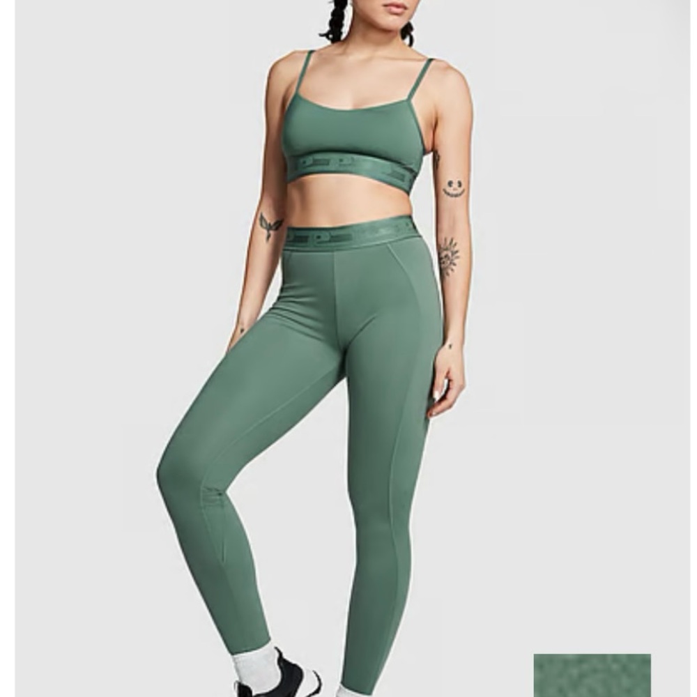 New Victoria's Secret PINK Ultimate High Rise Leggings Medium green comfy BTS